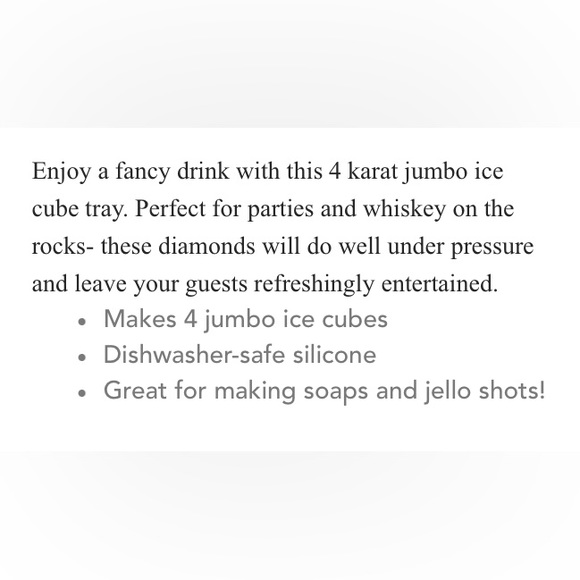 Jumbo Iced Out-diamond ice cube tray/use also for jello shots or soap making-NEW - Picture 4 of 9